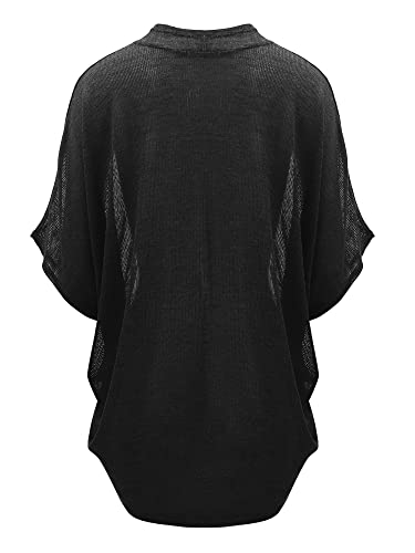 Lock and Love Kimono Style Women's Short Sleeve Open-Front Batwing Cardigan Loose fit2
