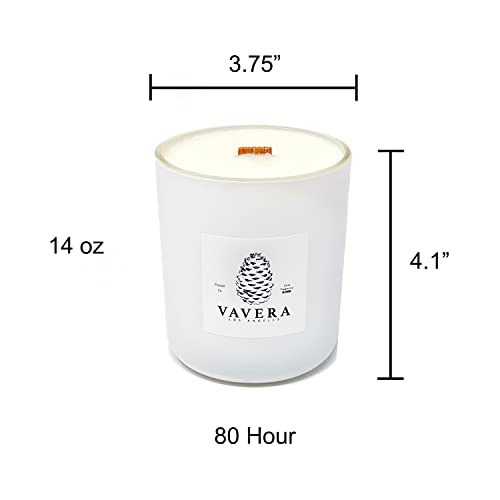 Vavera Fraser Fir Long Burning Wooden Wick Natural Soy Luxury Pine Scented Candles (14Oz Matte White Jar). Our Captivating Proprietary Blend. Hand-Crafted In The Usa In Small Batches. #TOP1