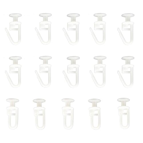 Gad2go 100 Pieces Curtain Hooks Plastic 11 mm White Curtain Inner Rail Track Glider Hook for Door Window Shower