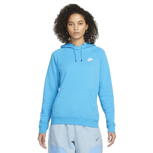 Nike Sportswear Essential Women's Fleece Pullover Hoodie, Laser Blue/White, XXL
