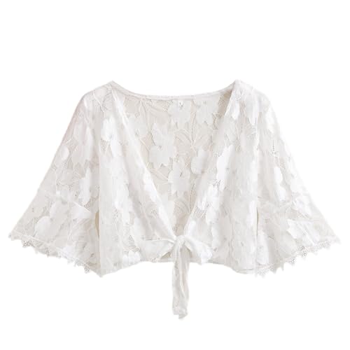 Women's Floral Lace Scarf Shawl, Cardigan Cape for Wedding Party Bridal Scarves