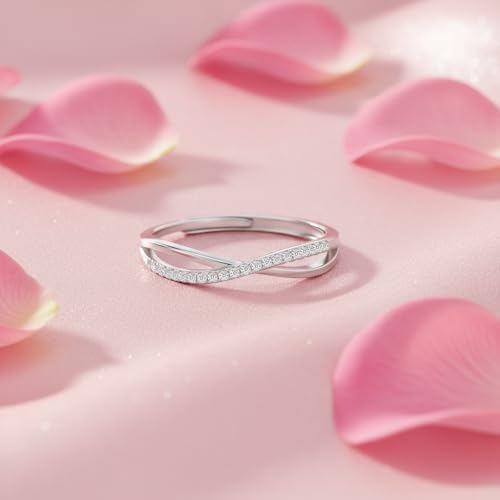 Image of ZAVYA 925 Silver Infinity Ring for Women, Adjustable Rhodium Plated Sterling Silver Ring, Daily Wear Jewellery, Gift for Wife, Girlfriend & Sister, Anniversary & Rakhi Gift, with Certificate & 925 Stamp