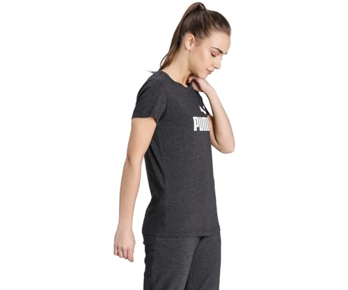 Image of Puma Women's Essentialentials Logo T-Shirt | 100% Cotton Regular Fit T-Shirt for Women | Ribbed Crew Neck | Iconic Puma Logo | Ideal for Workouts, Casual Outings & Everyday Wear