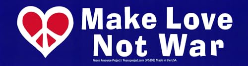 Image of Make Love Not War - Peace /Anti-War Bumper Sticker /Decal (8.75 inch X 2.5 inch)
