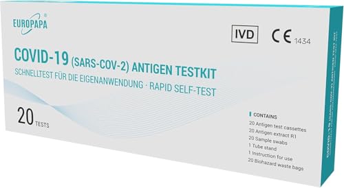 EUROPAPA® 20x Corona Laientest Selbsttest Covid-19 Antigentest auf SARS-CoV-2 Schnelltest zur...