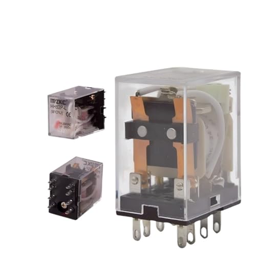 Relais intermédiaire HH64P DC 24V avec base de prise pour circuit électrique | Lot de 10