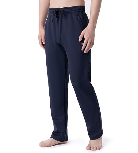 DEVOROPA Boys Sweatpants Open Bottom Water Resistant Youth Kids Track Athletic Running Pants Straight Leg Zipper Pockets