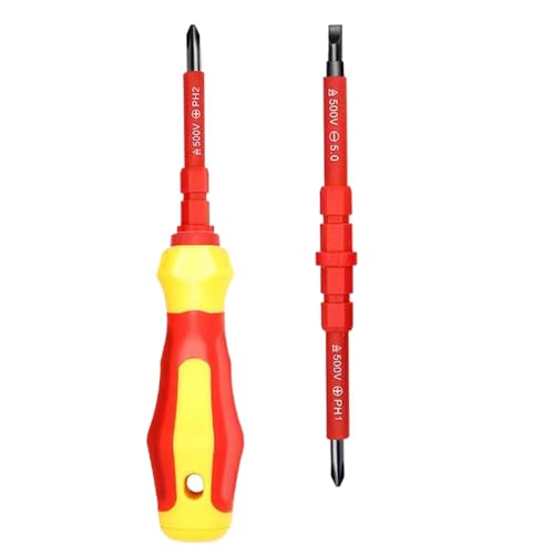 Gkumgwo Jeu de tournevis isolés Électricien, Tournevis isolé | Tournevis électricien professionnel | Jeu de tournevis à pointe magnétique, petit tournevis d'électricien, tournevis domestique pour la