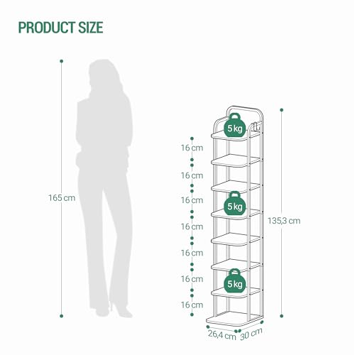 Tour à chaussures pour petits espaces et entrées étroites en bois blanc - 3
