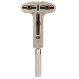 HEBEOT Uhrengehäuseöffner mit dreizackiger verstellbarer Backe für Uhrenrückseite bis 65 mm Metallkonstruktion Silber 17 cm