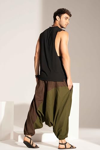 Image of The Veshti Company Stylish Harem Pants for Men's Cotton Hippie Style Baggy Oversized Yoga Pajama Pant