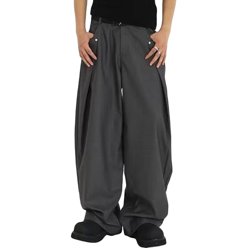 Pantalon baggy homme streetwear ample avec poches zippées