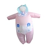 TEHAUX Costume Gonflable de Catch Adulte en Polyester Rose Tenue de Fête Légère et Port...