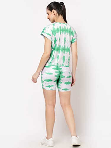 Image of Tie-Dye Crop Top and High Waist Short (Co-Ord Set) for Women Workout