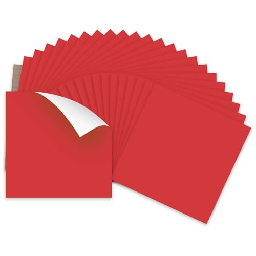Image of HTVRONT Red HTV Heat Transfer Vinyl Bundle: 24 Pack 12 inchx12 inch Iron on Vinyl Sheets for T-Shirt (1 PTFE Sheet Included), PU HTV Easy to Cut & Weed for Heat Design
