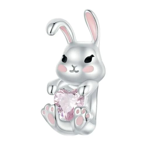 Cœur d'oeuf lapin pendant argent 925, le cadeau tendre et symbolique