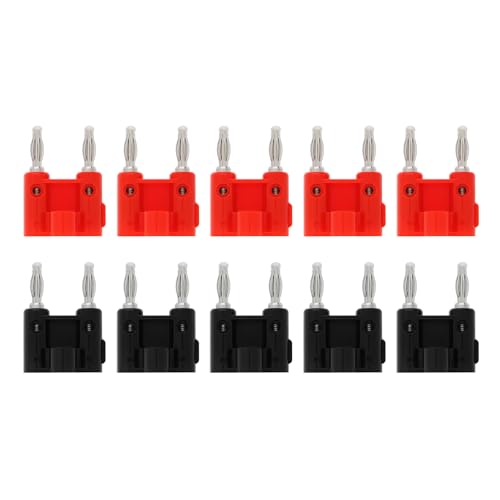 Pack de 10 Conectores Banana Doble para Cables de Altavoz miniatura 1