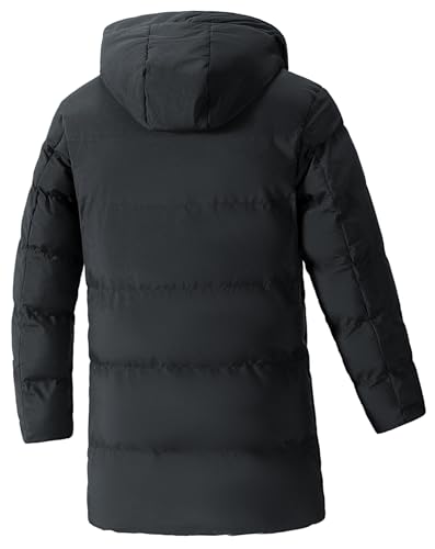 Men's Long Padded Jacket Winter Hooded Coat Puffer Windproof Parka2