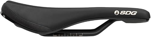 SDG Components Bel-Air V3 Steel Rail Mountain Bike Saddle 260 x 140mm Unisex 318g Road Gravel Bicycle Seat Black/White