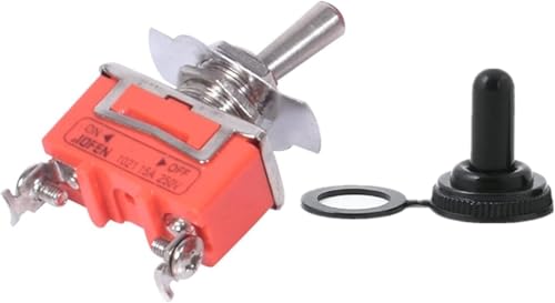 Interrupteur 15A 250V SPST ON Off E-TEN1021 avec capuchon étanche pour tableau de bord