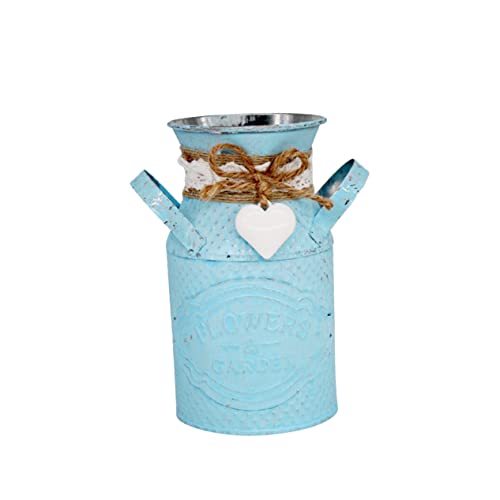 DECHOUS Vaso Da Fiori Rotondo in Ferro Design Rustico, Portafiori Per Piante Grasse e Fioriere, Decorazione Da Giardino e Interno