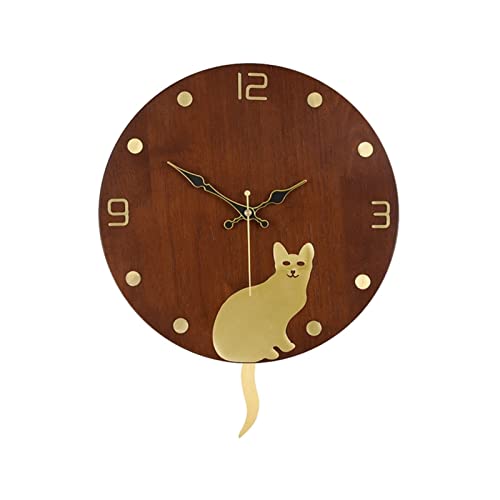 Horloge murale à quartz ronde de 30 cm avec pendule pour salon