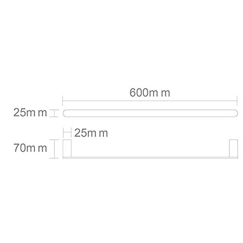 Barre porte-serviettes simple mural en laiton chrome brillant - 8