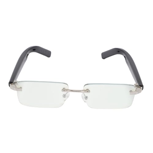 Yunseity Translator Glasses, 144 Languages Real Time Rimless Smart Translator Glasses with Anti Blue Light Lens for Travel, Music Calls, IP54, 8 Hour Battery Life