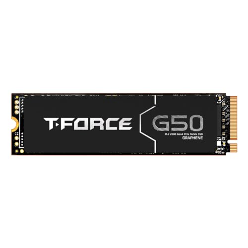 TEAMGROUP T-Force G50 1TB SLC Caching 3D TLC NAND NVMe InnoGrit PCIe Gen4x4 M.2 2280 Gaming SSD with...