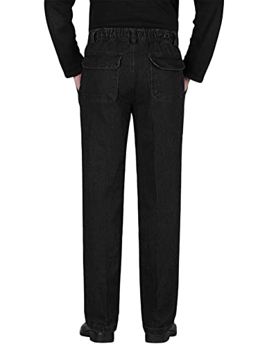 Ylingjun Mens Jeans Elastic Waist Relaxed Fit Straight Leg Jeans Casual Pants2