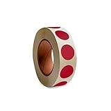 Klebepunkte auf Rolle - permanent haftend- Anzahl: 500 - Farbe: rot - Größe: 5,0 cm Ø -...