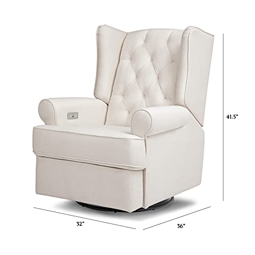 Namesake Harbour Electronic Recliner and Swivel Glider with USB Port in Performance Cream Eco-Weave, Water Repellent & Stain Resistant, Greenguard Gold & CertiPUR-US Certified