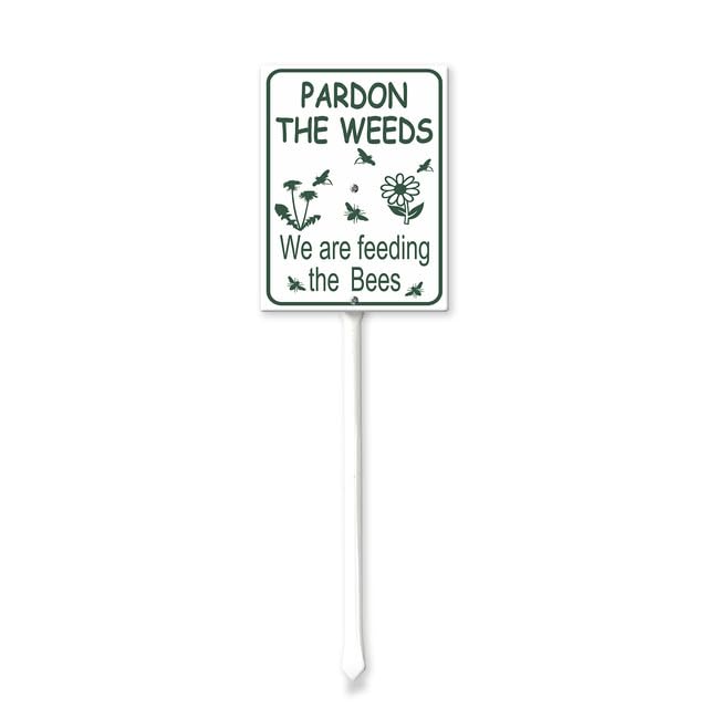 Bidesign (8X12) IN Pardon The Weeds We Are Feeding The Bee Metal Yard Sign With Stakes Pollinator Garden Sign Save Bees Lawn Road Signs For Home Decor Outdoor