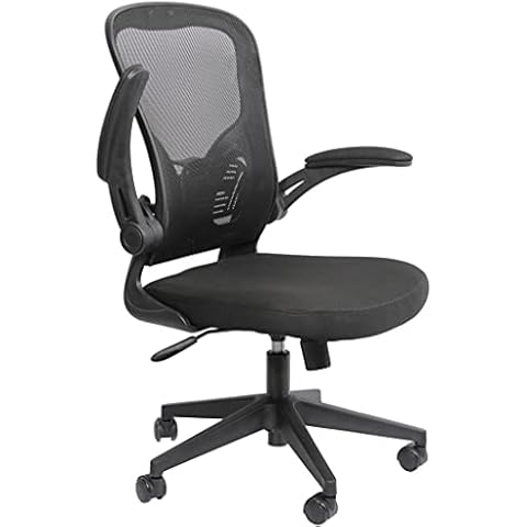 Requena Ergonomic Desk Chair, Mesh Chair with Flip-up Armrest & Lumbar Support, Computer Office Chair, Adjustable Height BOC116 (Black-1) Cover