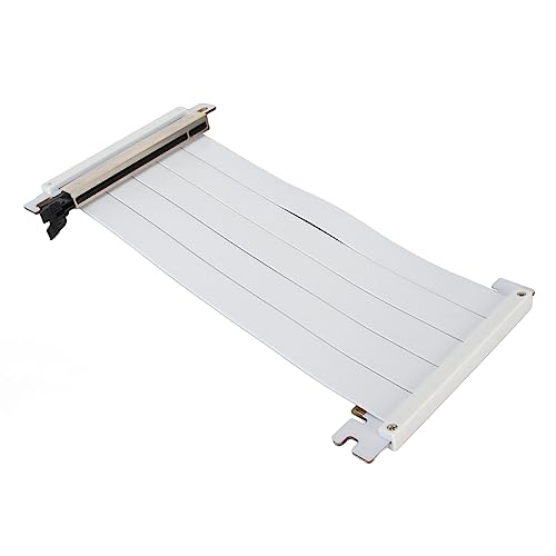 PUSOKEI PCIE 4.0 x16 Extender Riser Cable, High Dual Sided Reverse 180 Degree PCI E Ports GPU Graphic Card Extension Cable for RX 7900 7800 7700 7600 7500,etc (White)