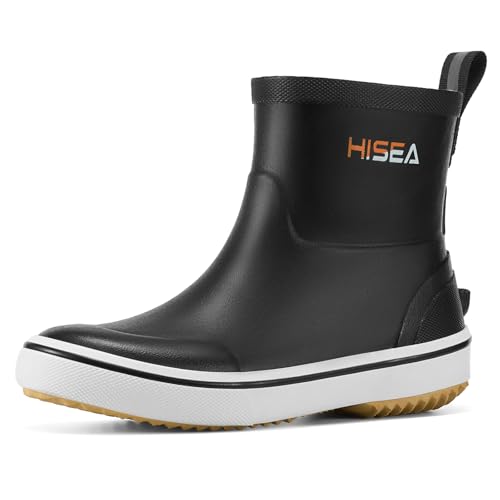 HISEA Kids Rain Boots for Girls Boys Toddler, Waterproof Non-Slip Easy-on Rubber Deck Boots, Lightweight Flexible Unisex-Child Ankle Chelsea Booties...