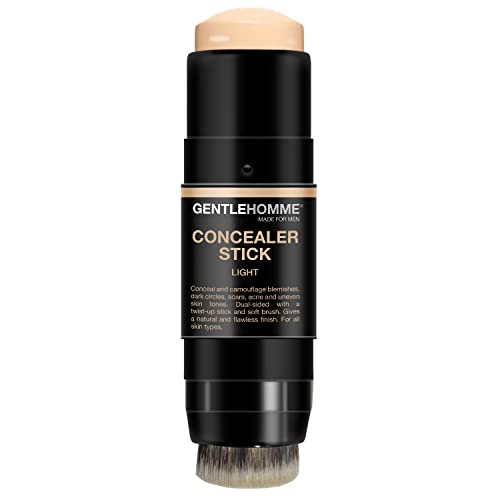 Gentlehomme Men's Concealer Stick with Brush for Dark Circles Eraser 4 Shades, Light, 8 g (Pack of 1)