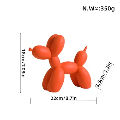 YOYUMI Skulptur Ballon Hund Ornamente Wohnzimmer Schlafzimmer Weinschrank Dekoration Kunstharz Kunsthandwerk Weiche Dekoration Kunst Orange