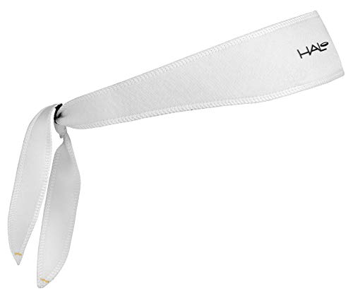 Halo Headband Halo I Tie Sweatband for Both Men and Women No Slip with a Custom Fit, White