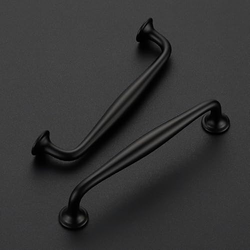 Image of Ravinte 20 Pack 5 Inch Matte Black Kitchen Cabinet Handles Solid Zinc Alloy Cabinet Pulls Cupboard & Drawer Handles