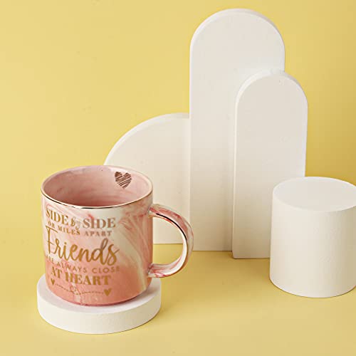 Long-Distance-Best-Friend-Christmas-Birthday-Gifts-for-Women-Funny-Friendship-Gift-Gifts-for-BFF-Bestfriend-Besties-Sister-Her-Side-By-Side-Or-Miles-Apart-Pink-Mug-115oz-Coffee-Cup