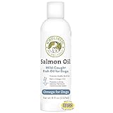 Wholistic Pet Organics Salmon Oil: Deep Sea Wild Alaskan Salmon Oil for Dogs and Cats - Natural Omega 3 Dog Fish Oil Supplement with EPA and DHA for Skin, Coat, Heart and Nervous System Health