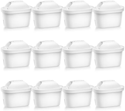 Tikstoy Wasserfilter Kartuschen 12 Stück, Filterkartuschen Ersatz Kompatibel mit Brita® Maxtra+® Plus Maxtra Pro® All-in-1 Kanne, Wasserfilter By Tikstoy, Reduziert Chlor, Schwerme