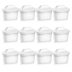 Tikstoy Wasserfilter Kartuschen 12 Stück, Filterkartuschen Ersatz Kompatibel mit Brita® Maxtra+® Plus Maxtra Pro® All-in-1 Kanne, Wasserfilter By Tikstoy, Reduziert Chlor, Schwermetalle, Kalk (12PCS)