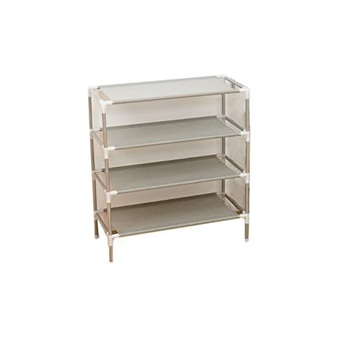MIAOXIAO Shoe Rack Stand Standing Storage Organizer Stackable Metal Shoe Rack for for Living Room, Entryway, Hallway and Cloakroom, Space Saving,Four floors Cover