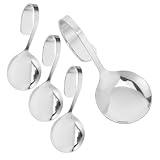 LOLIPPYY 4 piezas Cucharas de Servir de Acero Inoxidable con Mango Curvado para Aperitivos y Ensaladas Utensilios Occidentales Ligeros y Prácticos para Fiestas
