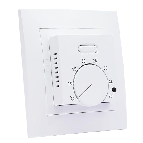 230 V Raumthermostat Fußbodenheizung, Fussbodenheizung Thermostat mit Drehregler und Schalter, Fußbodenheizung Elektrisch Regler mit Fühler 16 A, Unterputz Thermostat für Häuser Schlafzimmer 230 V Raumthermostat Fußbodenheizung, Fussbodenheizung Thermostat mit Drehregler und Schalter, Fußbodenheizung Elektrisch Regler mit Fühler 16 A, Unterputz Thermostat für Häuser Schlafzimmer