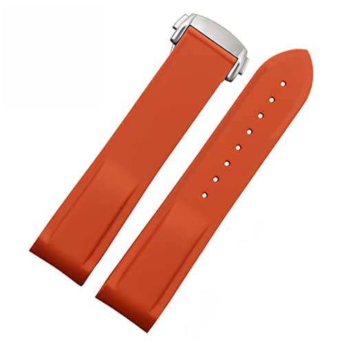 Bracelet montre silicone 20mm pour Omega Seamaster orange
