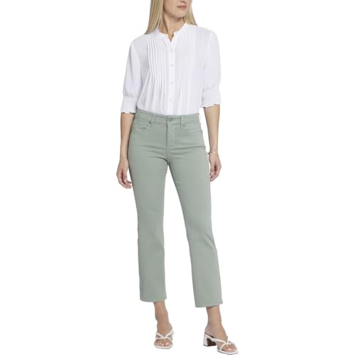 NYDJ Womens Marilyn Straight Solid Denim Ankle Jeans Green 00