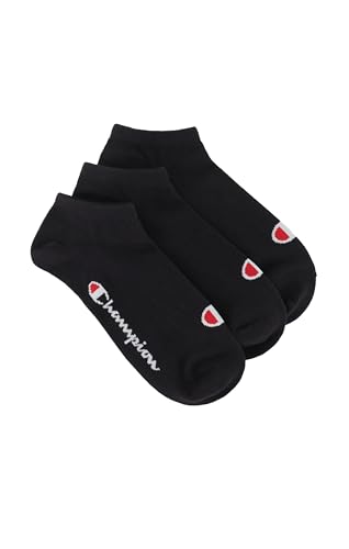 Champion Socks Basics 3pk Sneaker Socks, Calcetines Unisex adulto, Negro, 43-46